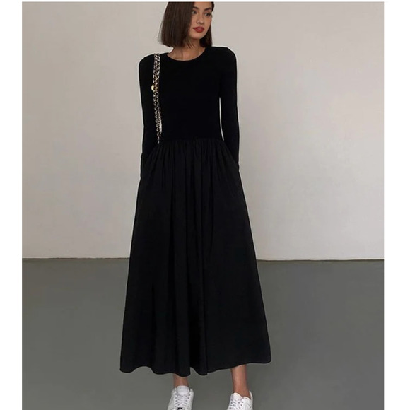 Commense Dresses & Skirts - Leisure Pockets Long Sleeve Long Dress | Size XL | Commense